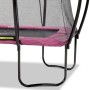 Detailansicht: Rosa EXIT Silhouette Gartentrampolin 153x214cm mit Sicherheitsnetz und Fußschutzsystem.