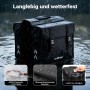 Wiltec Doppel-Gepäckträgertasche schwarz, 30L, mit Schnallen, im Regen. Robuste, wasserresistente Fahrradtasche.
