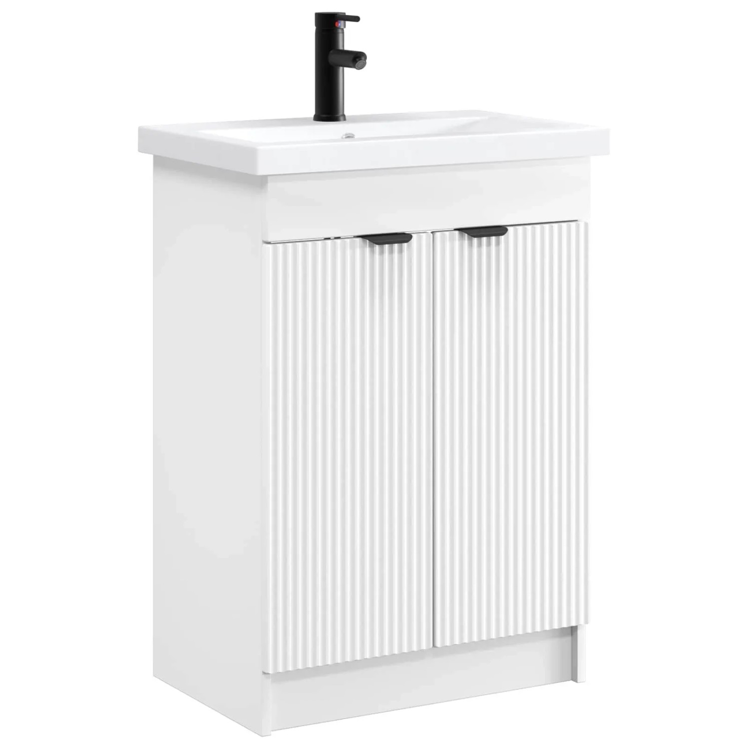 vidaXL Badezimmermöbel-Set Weiß 56 x 37,5 x 81 cm Holzwerkstoff 3404144