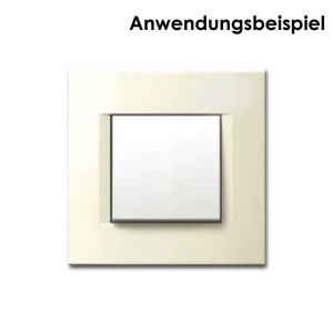 Beiger, glänzender 1-fach Unterputz-Rahmen TEM Modul Plus. Eleganter Abdeckrahmen für Schalter.