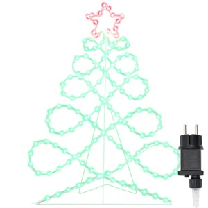 vidaXL Lichterbaum in Weihnachtsbaumform Mehrfarbig 80 x 56 cm PVC 42018958