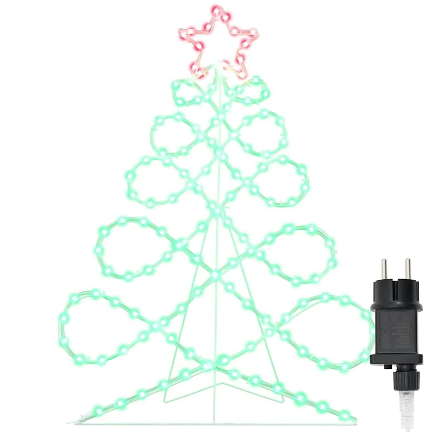 vidaXL Lichterbaum in Weihnachtsbaumform Mehrfarbig 80 x 56 cm PVC 42018958