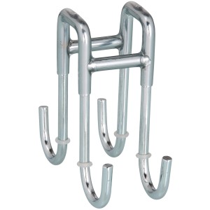 Wenko Doppel-Duschhaken aus glänzendem Edelstahl, Handtuchhalter mit 4 Haken.