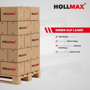 HOLLMAX Profi Paketband auf Palette, viele Kartons für Lager & Versand. Bürobedarf, 1620 Stück.