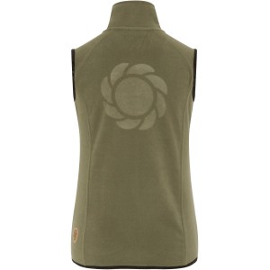 Gardena Damen-Weste XS in Dusty Olive, ärmellose Arbeitskleidung mit Logo auf der Rückseite.
