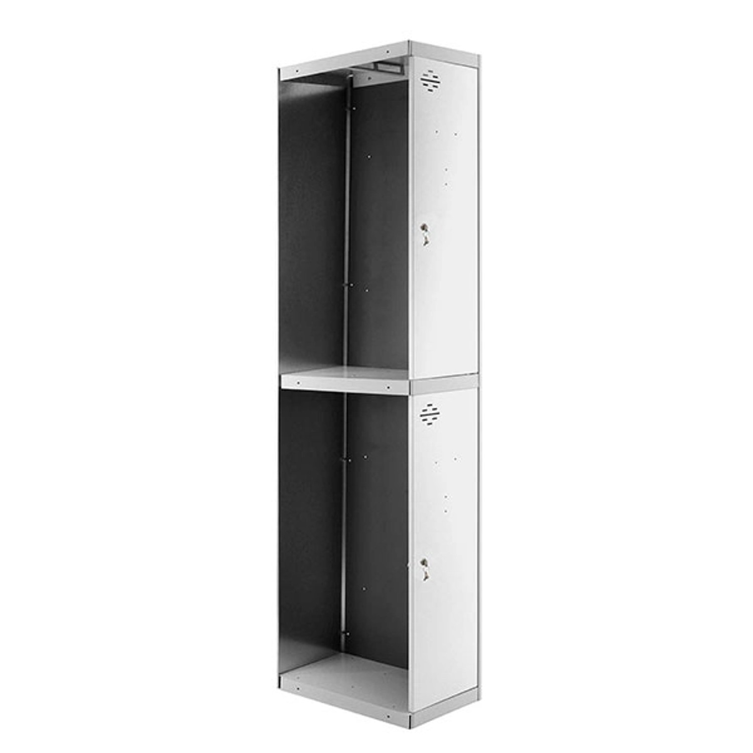 PROREGAL Spind AMEGO HxBxT 180 x 30 x 50 cm 2 Abteile Anbaumodul Grau-Weiß günstig online kaufen