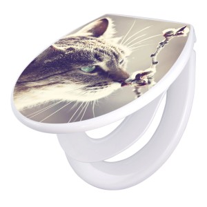Banjado WC-Sitz mit Kindersitz, Motiv Weidenkätzchen. Klodeckel aus Polypropylen mit Absenkautomatik.
