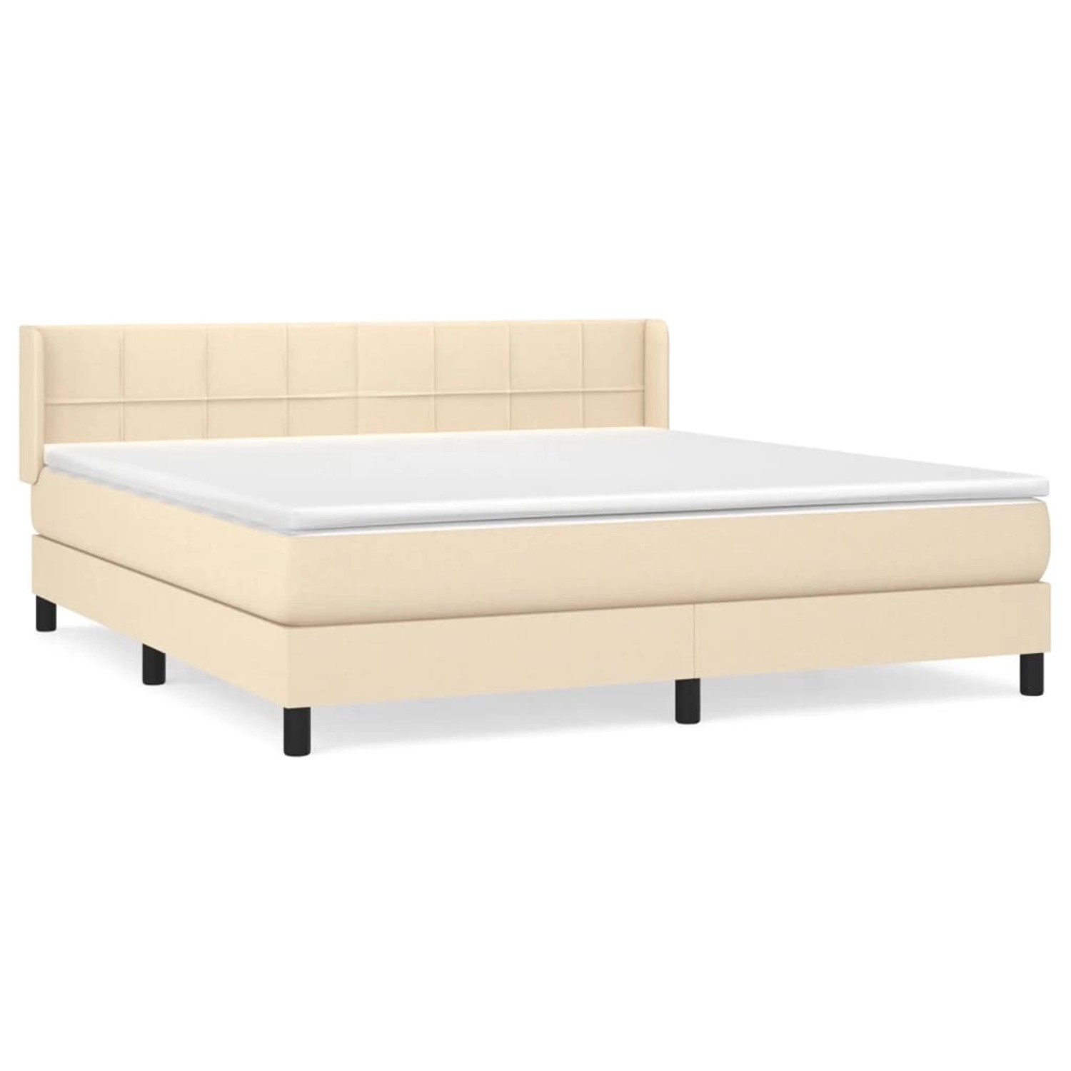 vidaXL Boxspringbett mit Matratze Creme 160x200 cm Stoff 3129726 günstig online kaufen