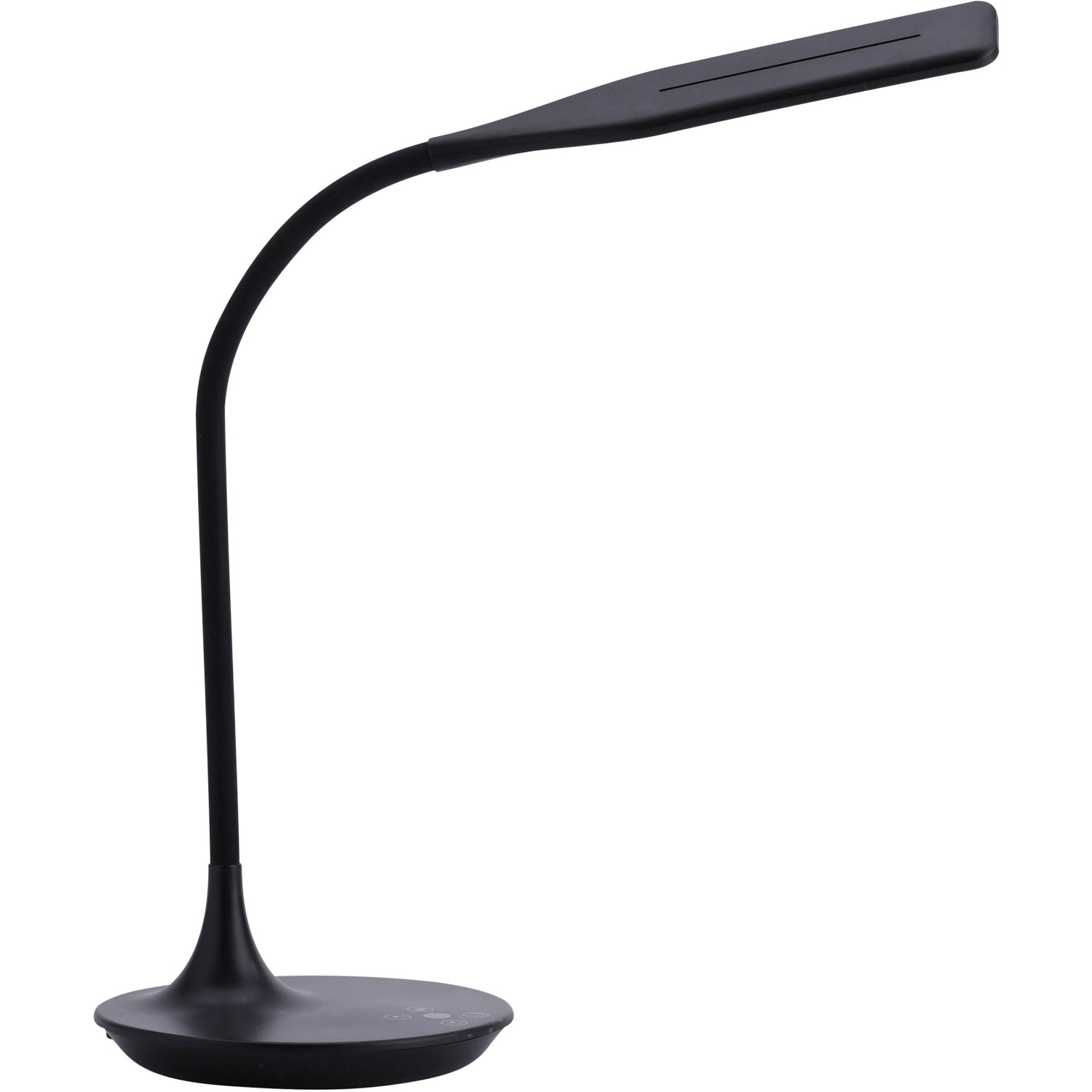 Schwarze LED-Tischleuchte Rafael mit Touchdimmer und verstellbarer Lichtfarbe.