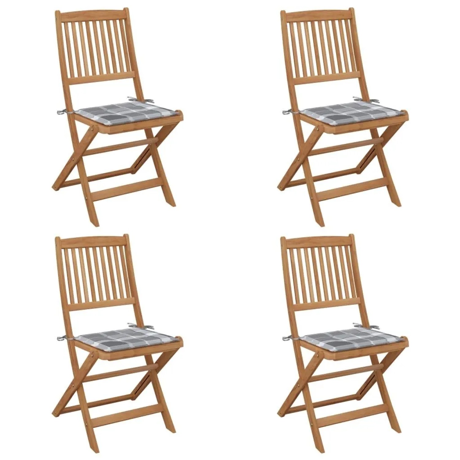 vidaXL Klappbare Gartenstühle 4 Stk mit Kissen Massivholz Akazie 3064685 günstig online kaufen