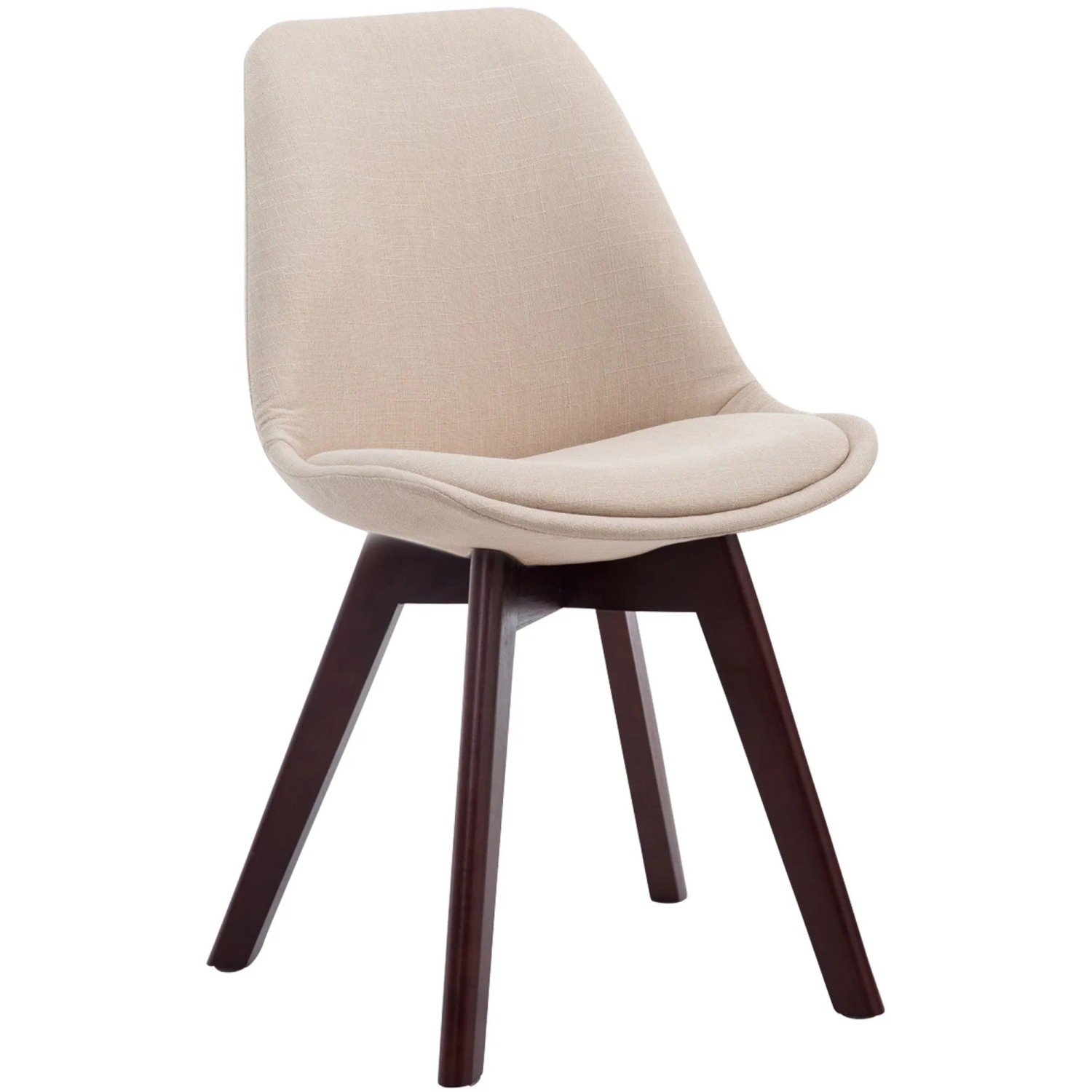 CLP Esszimmerstuhl Borneo Stoff Creme/Walnuss