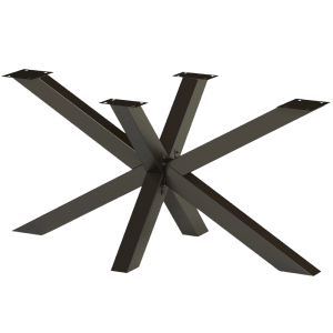 Schwarzes holz4home Hora Spider Tischgestell aus Metall für Esstische.