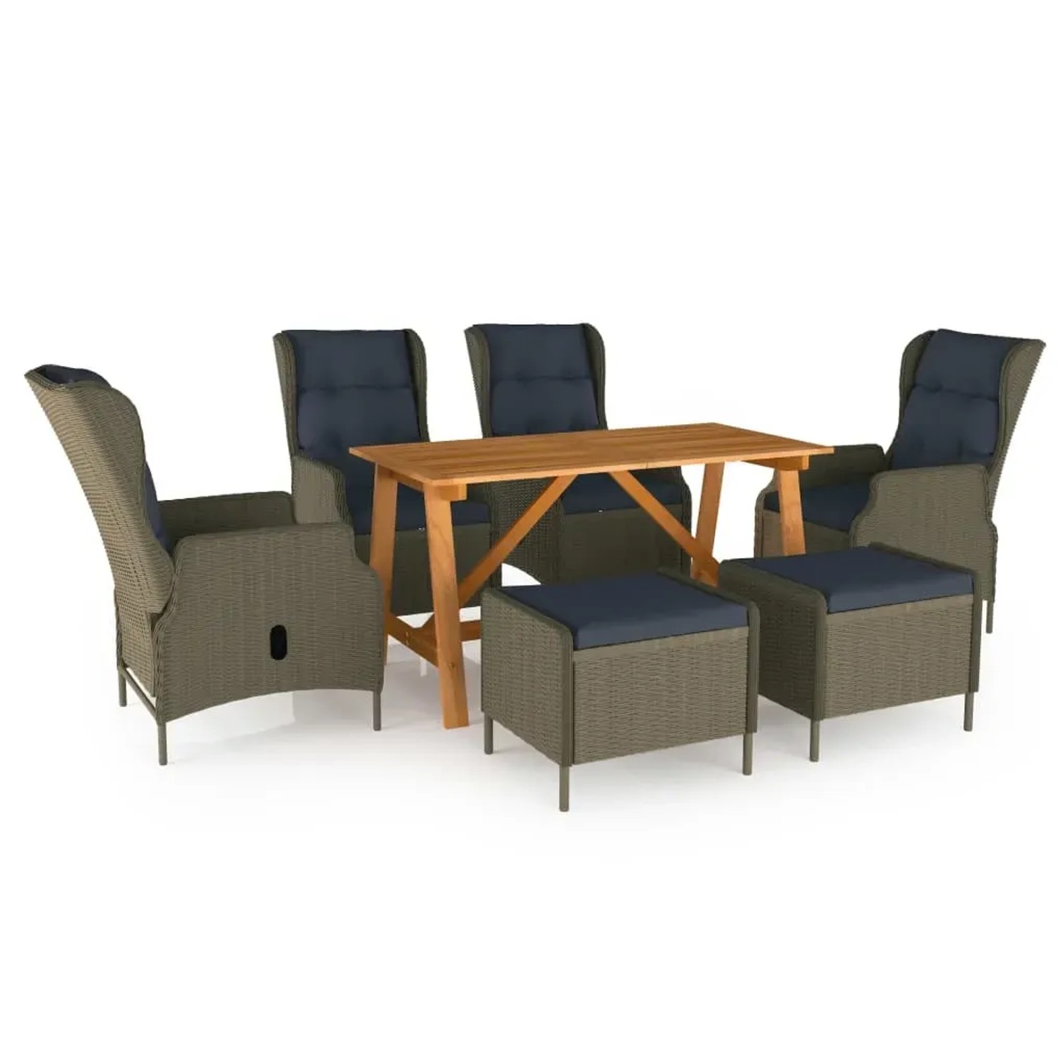 vidaXL 7-Tlg Garten-Essgruppe Braun 3068787