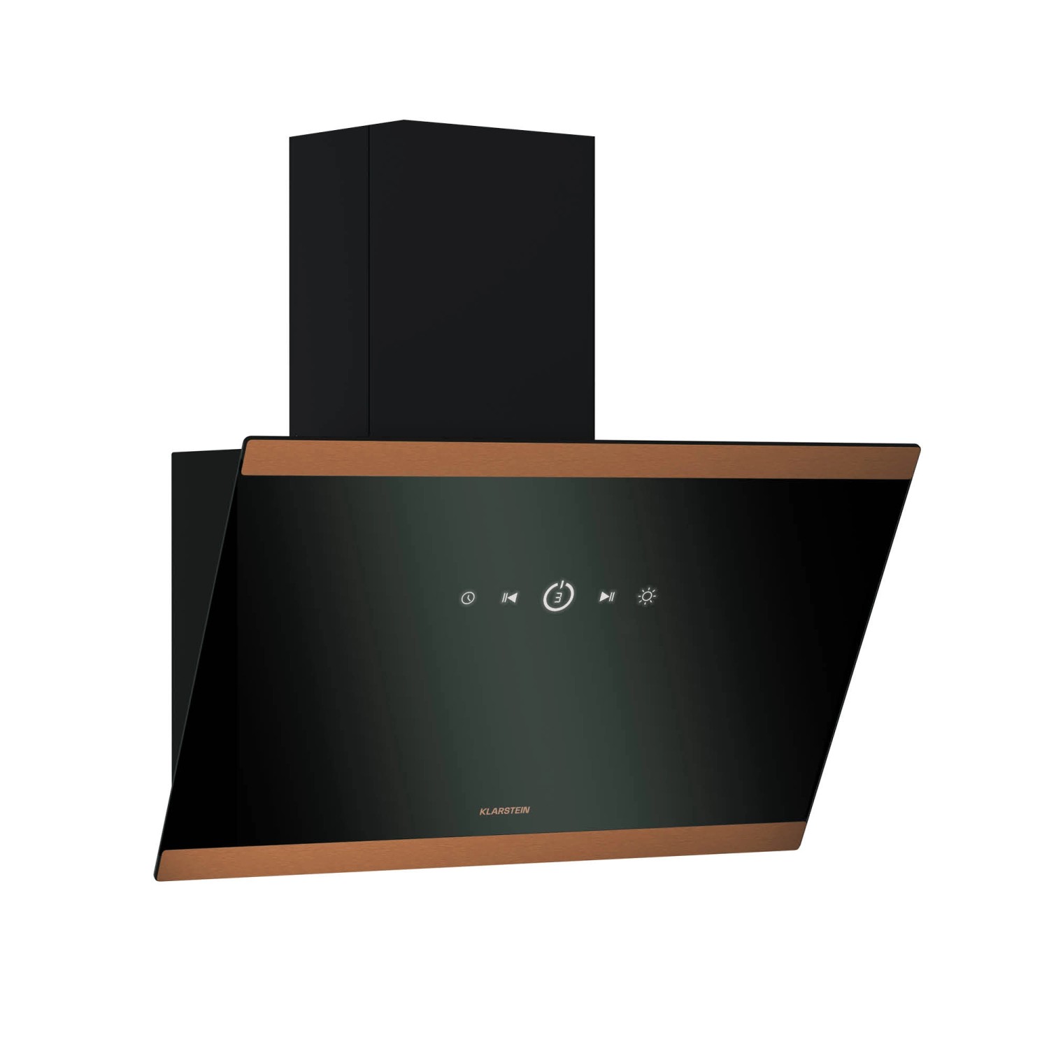 Klarstein FlashLine 60 Dunstabzugshaube A++ 524 m³/h 3 Stufen Touch Abluft/Umluft 100 W Schwarz