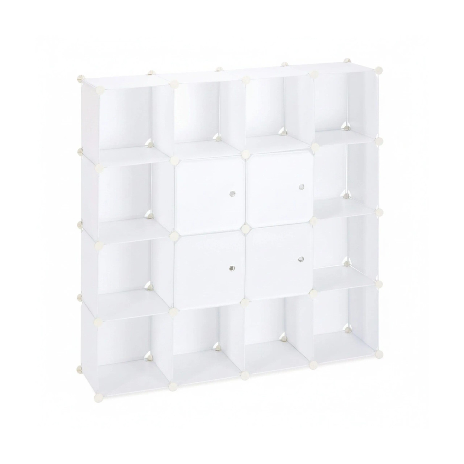 Relaxdays Steckregal Kunststoff Weiß Modular 127 cm x 127 cm x 31,5 cm 11 kg