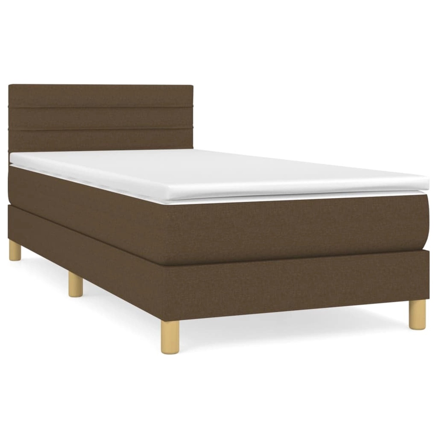 vidaXL Boxspringbett mit Matratze Dunkelbraun 90x200 cm Stoff1373191 günstig online kaufen