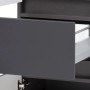 Held Möbel Hochschrank Salerno, 40 cm, matt Grau-Graphitgrau mit offener Schublade.