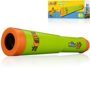 Grün-oranges DieMaus Teleskop Kinderfernrohr 8x32 für kleine Entdecker.