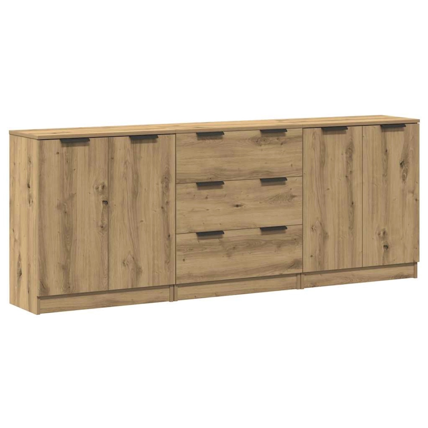vidaXL Sideboards 3 Stk Artisan-Eiche 60x30x70 cm Holzwerkstoff 3329226 günstig online kaufen