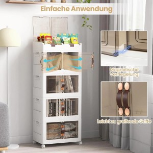 Costway 210 L Stapelboxen Faltbar 4 Kästen 54,5 x 34,5 x 132 cm