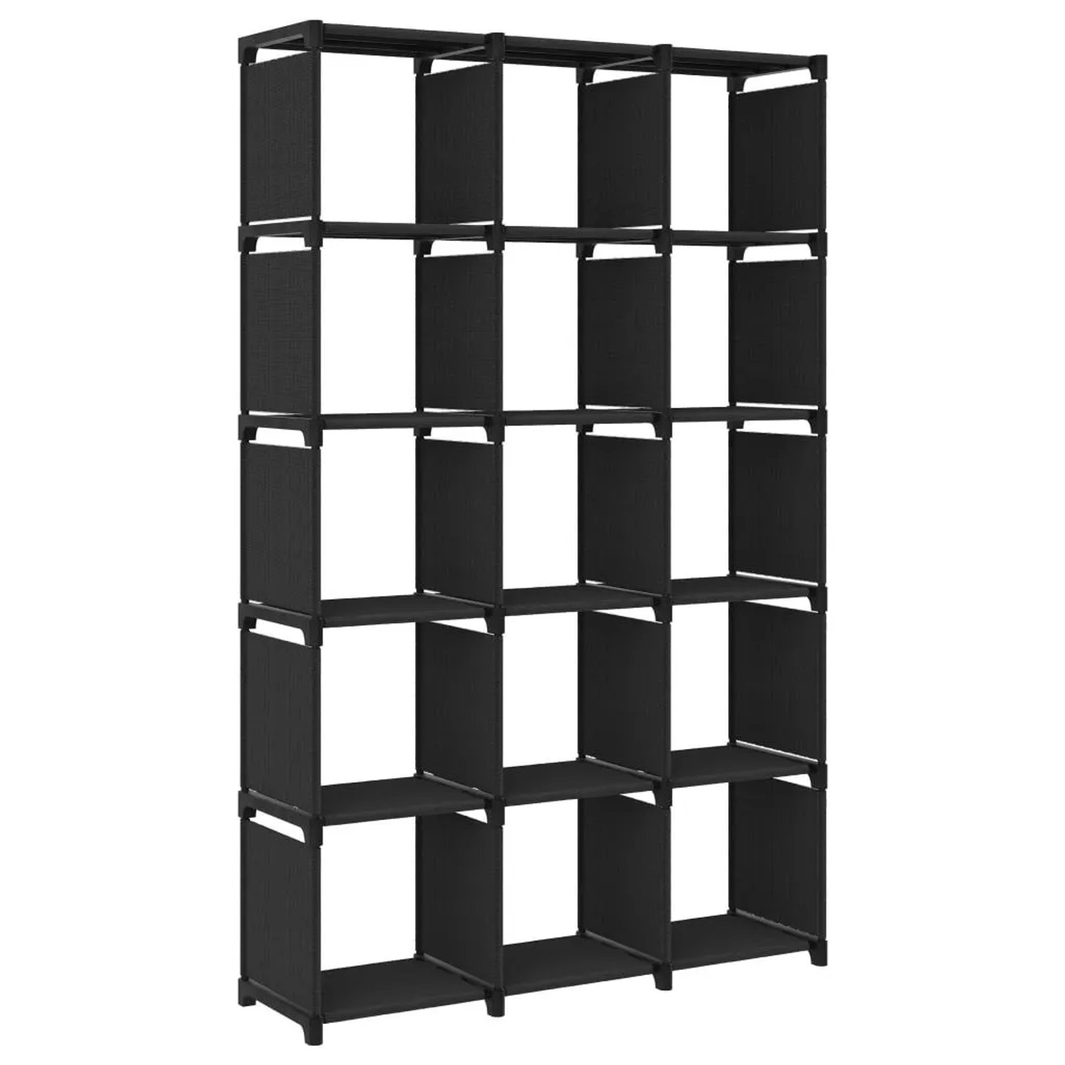 vidaXL Würfelregal mit 15 Fächern Schwarz 103x30x175,5 cm Stoff 322618
