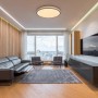 Moderne LED-Deckenleuchte Doro, graphitfarben, 60 cm Durchmesser. Dimmbar und mit Fernbedienung.