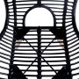 Detailaufnahme: Schwarzer Furnicato Esszimmerstuhl aus Rattan, Teil eines 2er-Sets.