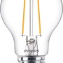 Philips LED-Lampe E27 in Glühlampenform, 2,2W, mit klarem Glas und sichtbarem Filament.