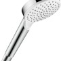 Hansgrohe Crometta Handbrause, 1 Strahlart, Weiß/Chrom, Duschkopf mit QuickClean Funktion.