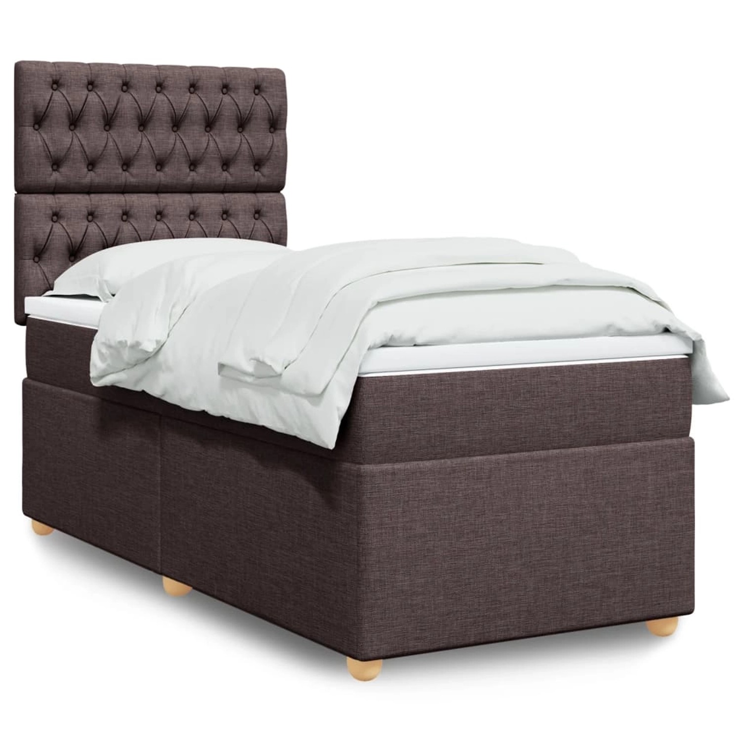vidaXL Boxspringbett mit Matratze Dunkelbraun 100x200 cm Stoff 3293501 günstig online kaufen