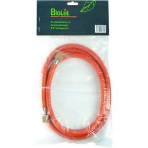 Vitavia BioLet Gasschlauch, 2 m, für Gewächshaus-Zubehör. Roter Schlauch mit Messinganschlüssen in Folie.
