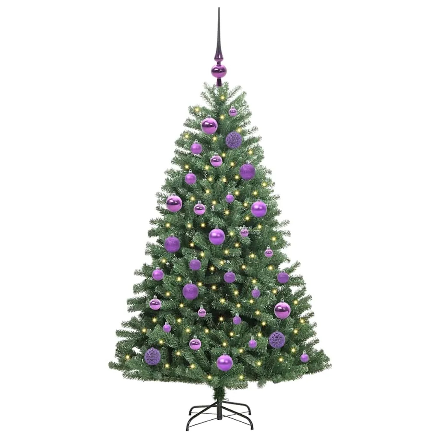 vidaXL Künstlicher Klappbarer Weihnachtsbaum mit 150 LEDs Grün 120 cm 3395475