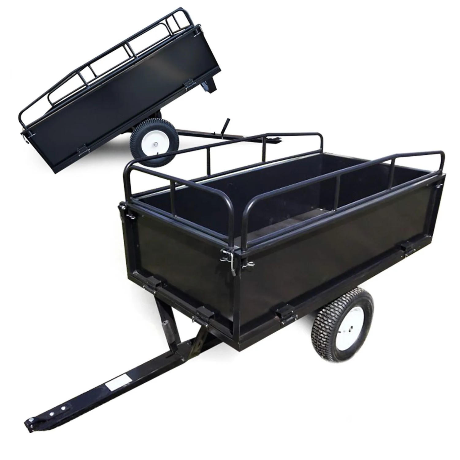 Wiltec Kippanhänger 200x78x94,5cm 300kg Rasentraktor Kipper Kippmulde Garten