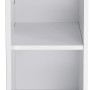 Optifit Unterschrank Arvid986, 30 cm breit, in Weiß mit Schublade und Tür geöffnet.