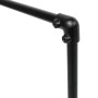 Schwarzes, mattes 90° Eckstück für Stahlrohr Möbelbau mit 2,7 cm Durchmesser.