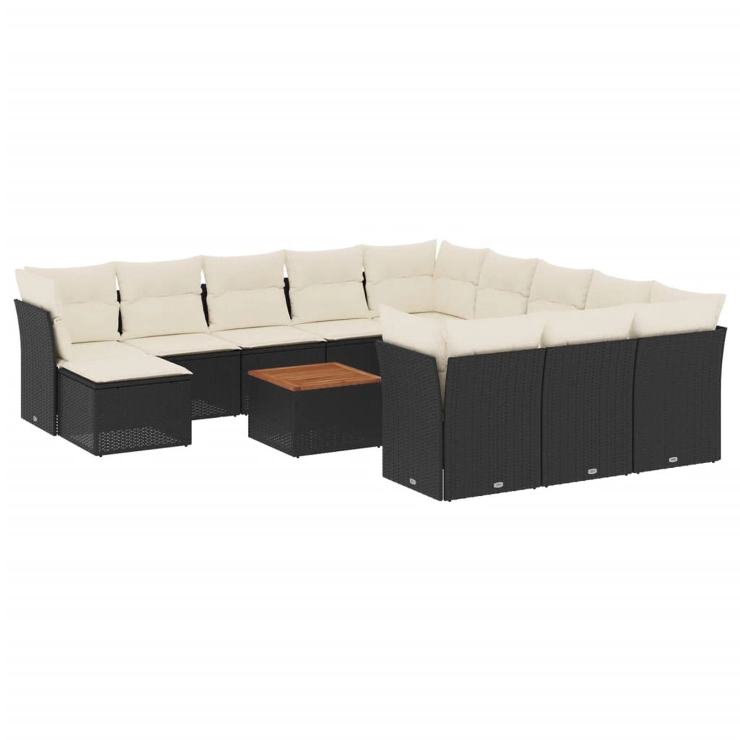 vidaXL 13-Tlg Garten-Sofagarnitur mit Kissen Schwarz Poly Rattan 3256315 günstig online kaufen