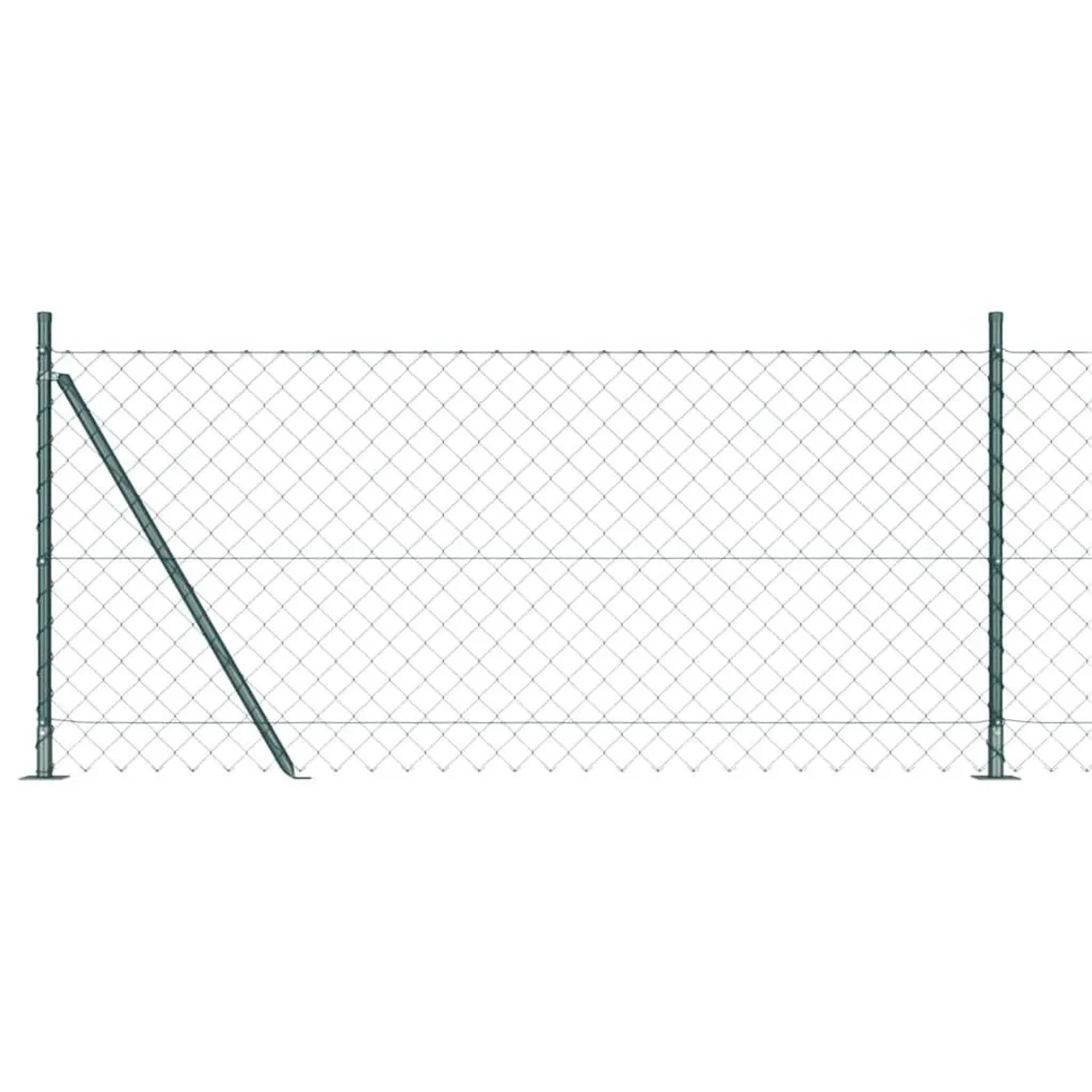 vidaXL Zaunpfosten Grün 10 x 1 m 60 x 60 mm Maschen Stahl und PVC 3351237 günstig online kaufen