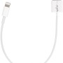 Weißes USB 2.0 Ladekabel mit Lightning Connector für Apple Geräte, 0,2 m kurz.