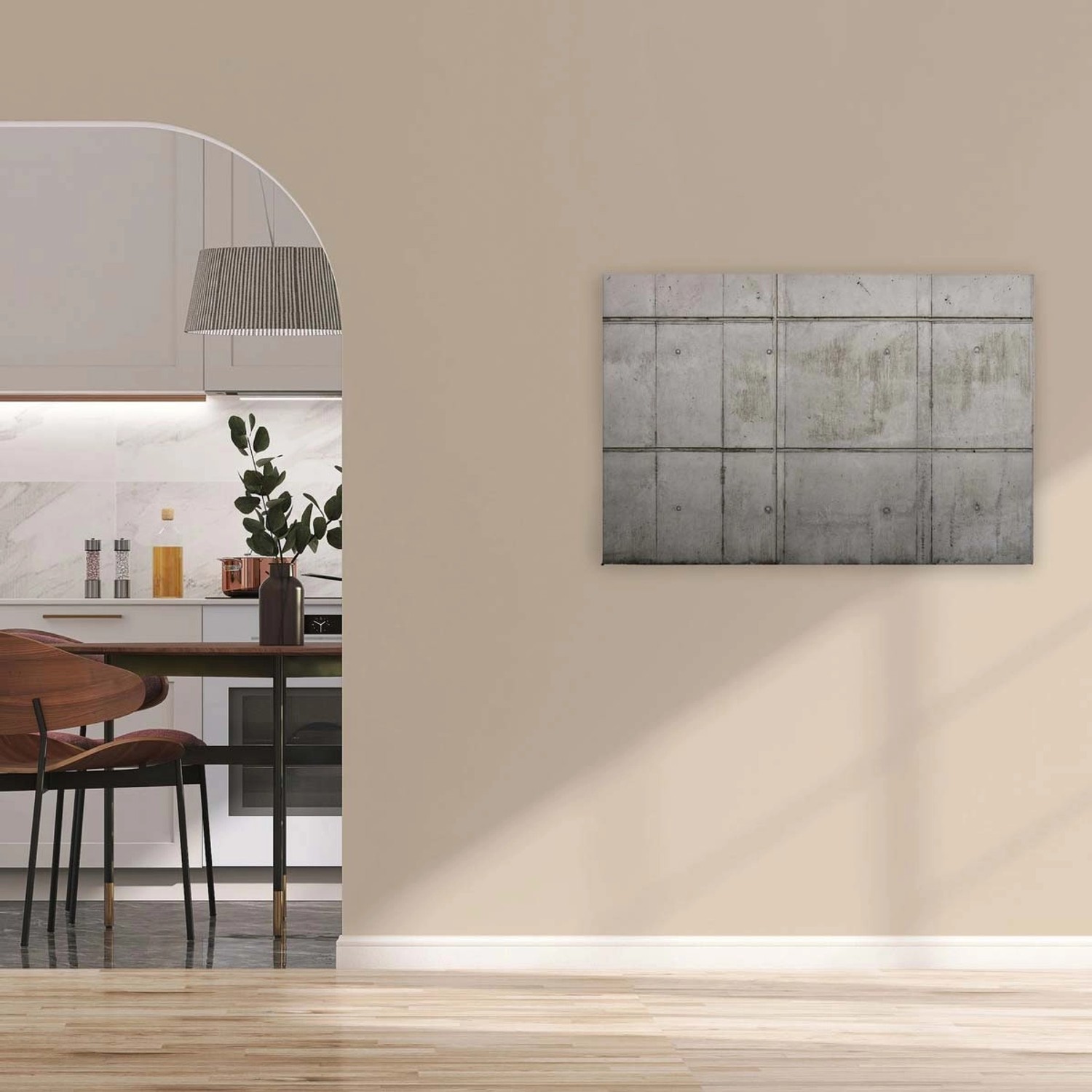 Bricoflor Leinwand In Betonoptik Mit 3D Effekt Graues Wandbild In Industrial Style Für Küche Und Wohnzimmer Leinwandbild