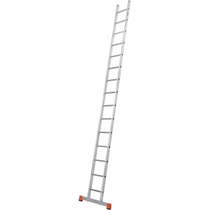 Krause Sibilo Anlegeleiter mit 15 Sprossen, Aluminium, rutschsicher für den Außenbereich.
