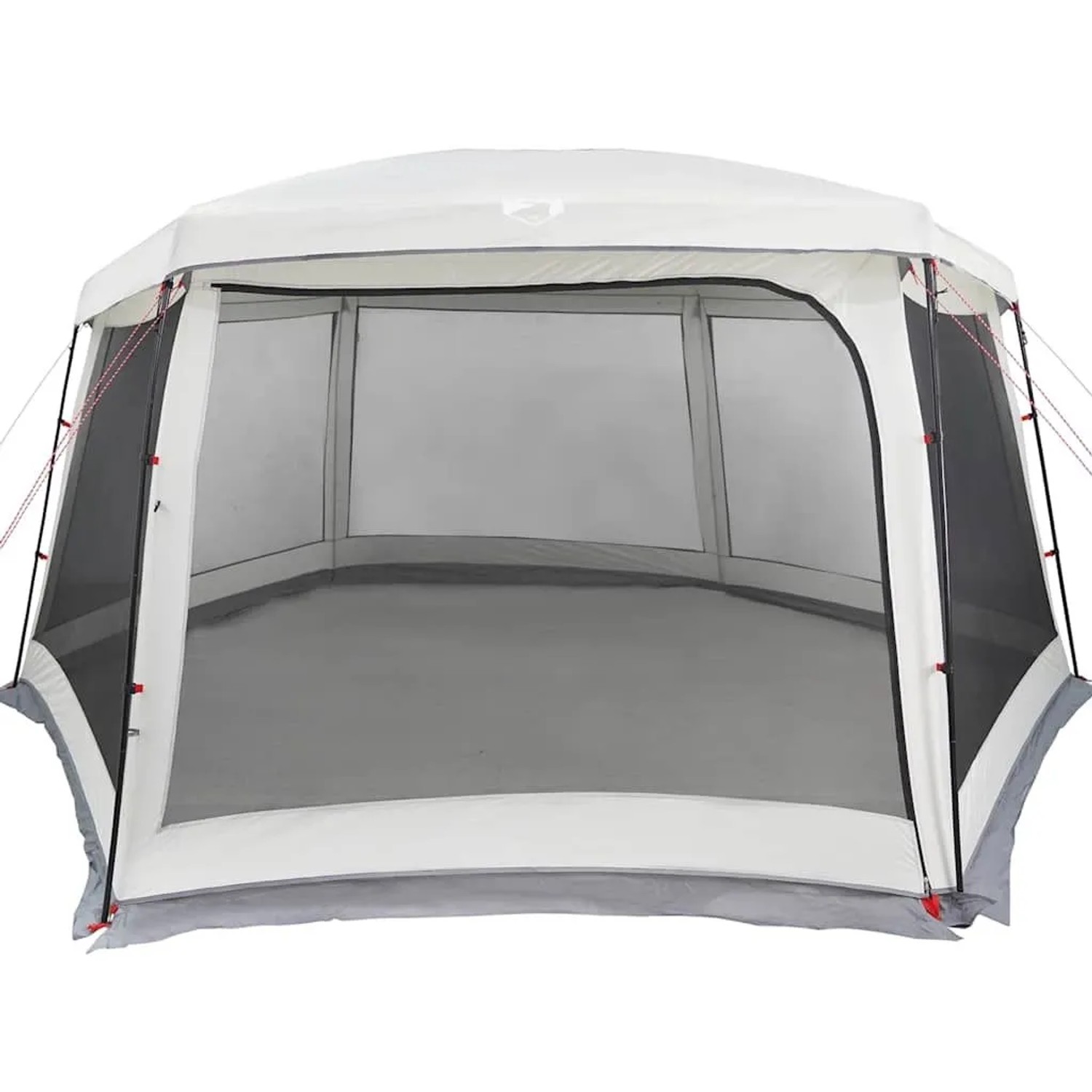 Graues vidaXL Poolzelt 670x590cm mit Netz und abnehmbarem Überzelt.