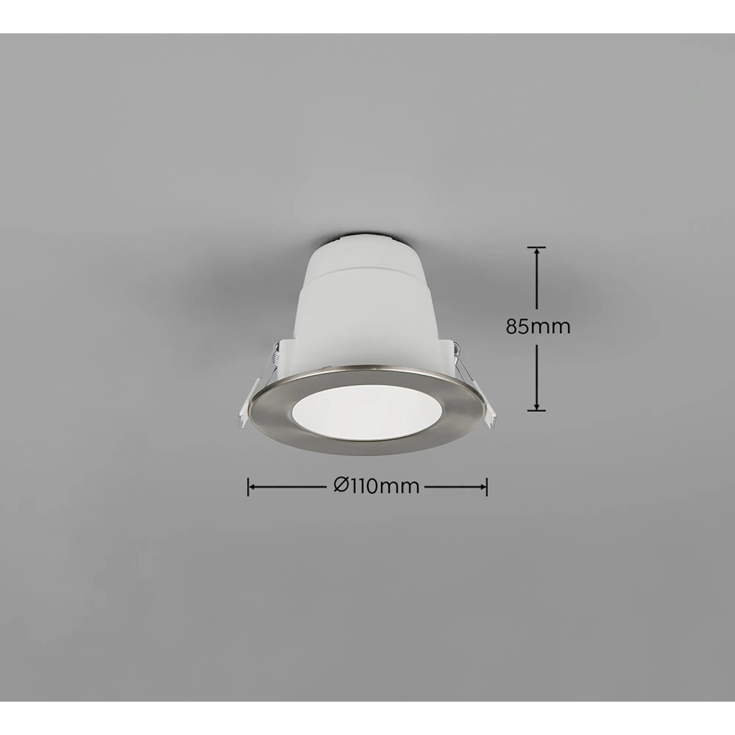 Trio LED Einbauleuchte Virunga, Nickel matt, Ø 11cm, für flexible Beleuchtung im Innenbereich.