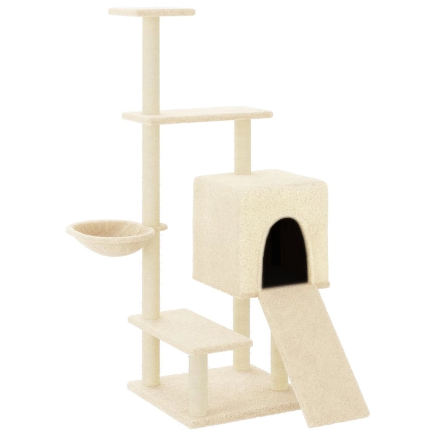 vidaXL Kratzbaum mit Sisal-KratzSäulen Creme 130,5 cm