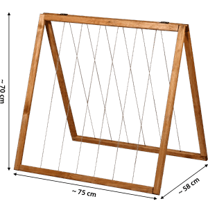 Dobar Rankhilfe Magic Kubus 2.0, Bernstein, 78x58x70cm, Holz mit Jutesträngen für Kletterpflanzen.