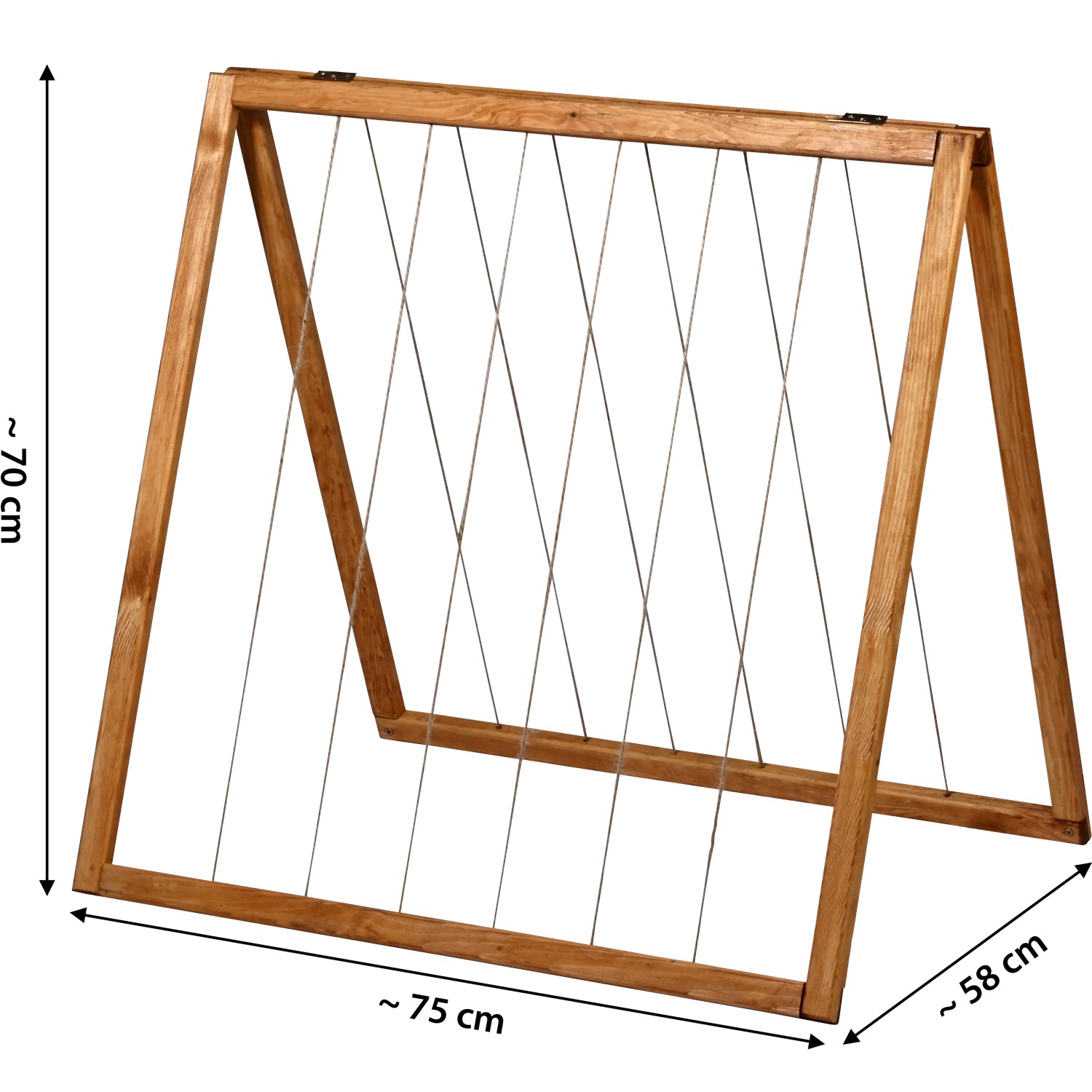 Dobar Rankhilfe Magic Kubus 2.0, Bernstein, 78x58x70cm, Holz mit Jutesträngen für Kletterpflanzen.
