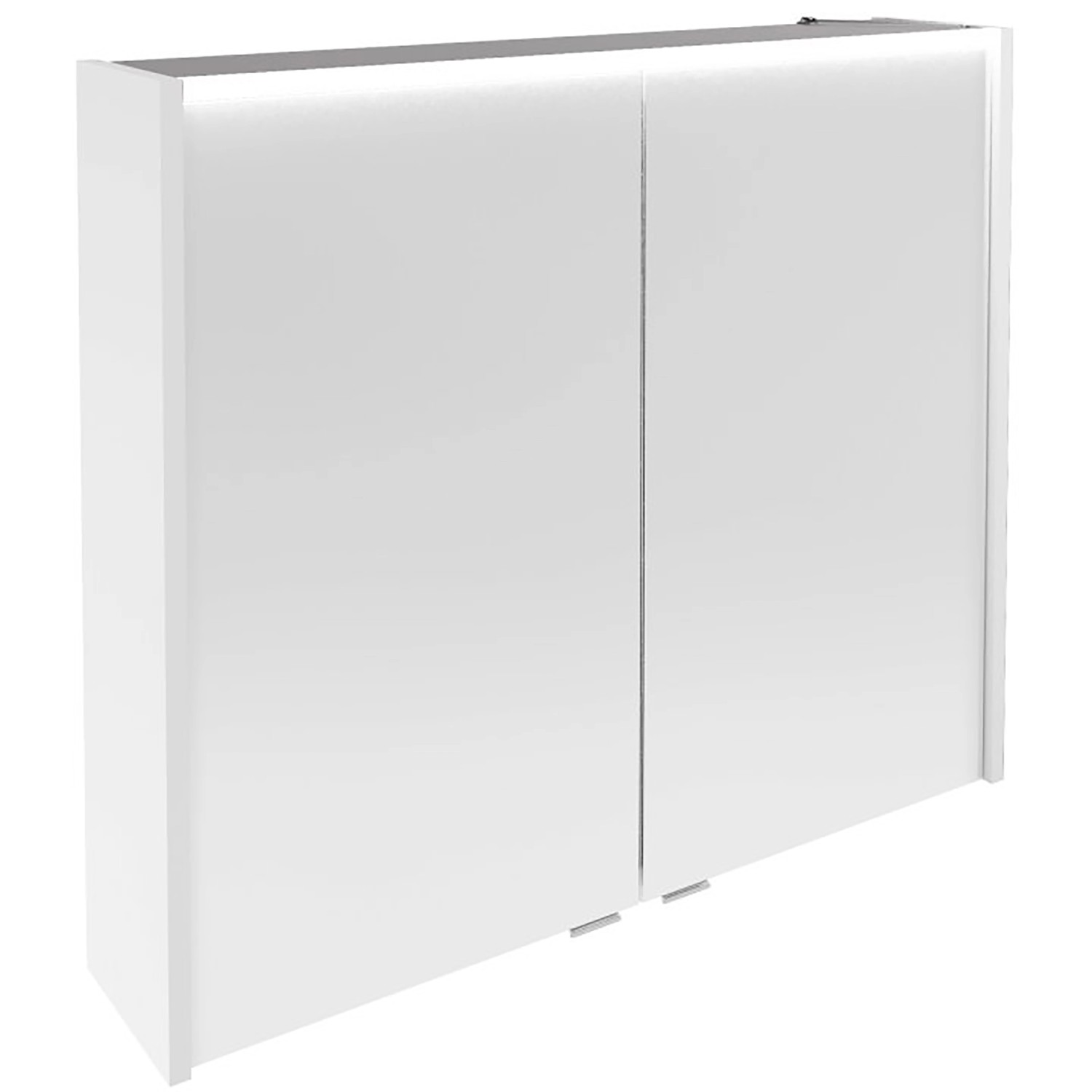 Fackelmann LED-Spiegelschrank Verona 80 cm 2 Türen Weiß Glanz günstig online kaufen