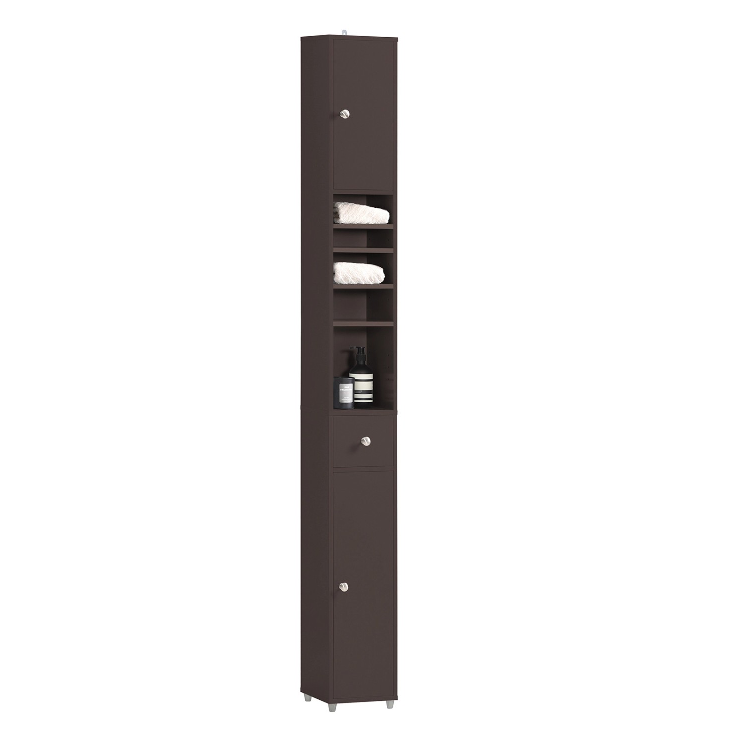 SoBuy Hochschrank Schmal Badschrank mit Verstellbaren Ablagen Badregal BZR3 günstig online kaufen