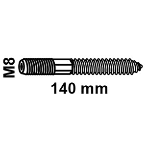 Kirchhoff Stockschraube M8 x 140 mm, ideal für Rohrschellen und Halterungen.