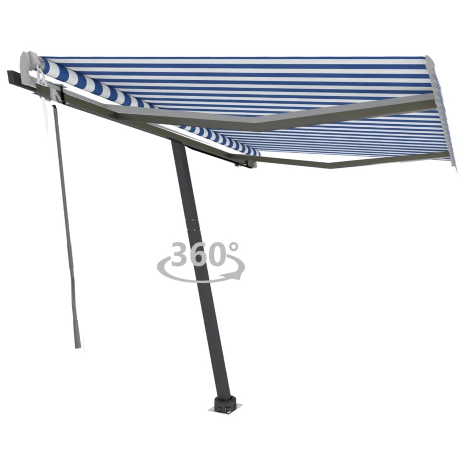 furnicato Standmarkise Automatisch 300x250 cm Blau/Weiß günstig online kaufen