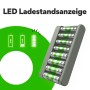 GP Akku-Ladegerät E821 mit 8 Akkus (AA/AAA) und LED-Ladeanzeige.